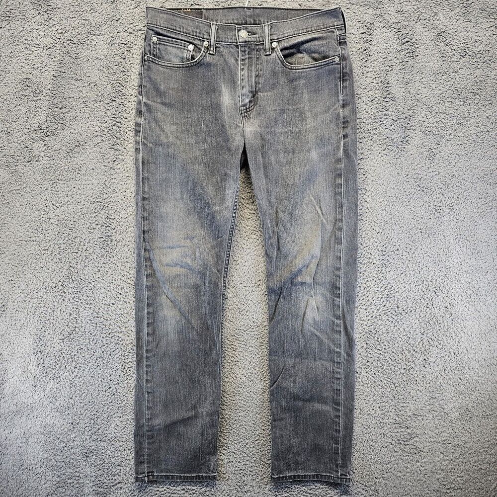 Levis 514 Jeans Men Size 32x34 Black‎ Denim Straight Leg Zip Fly